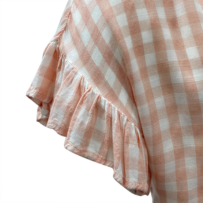 obinrin Pink plaid rayon blouse4